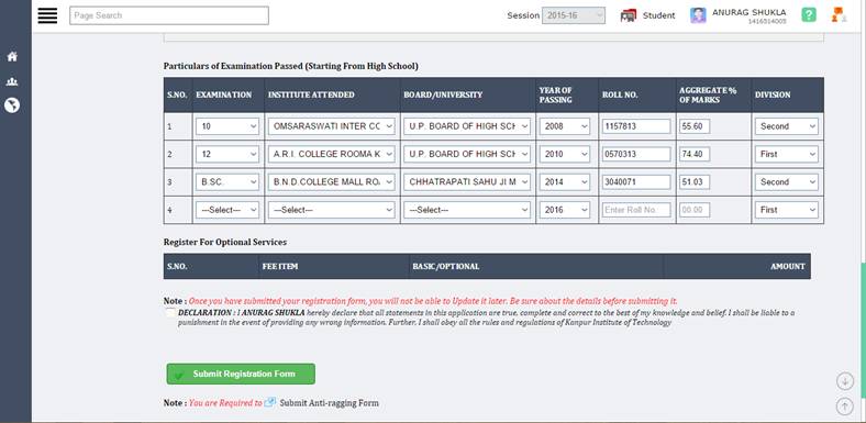 Aftercompleting the online registration form, click on the button ...